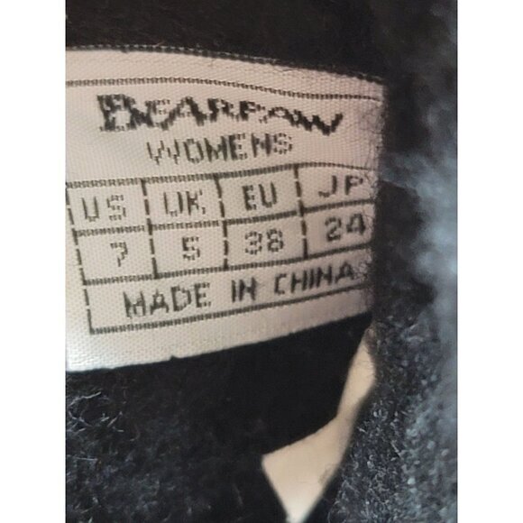 Bearpaw Black Suede/Sheepskin Wool Boots Womens Winter Mid Calf Lace Up SZ 7 - Picture 8 of 8